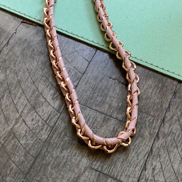 Henri Bendel Tan Leather adjustable headband with Braided Design main image 6